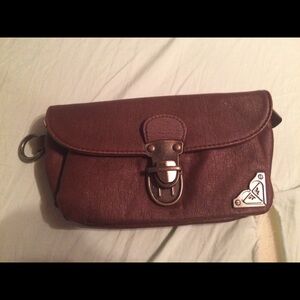 Roxy Brown Leather Clutch